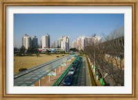 Taxis parked outside a maglev train station, Pudong, Shanghai, China Fine Art Print