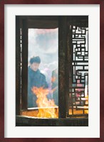 Prayer offerings and incense at a temple, Jade Buddha Temple, Shanghai, China Fine Art Print