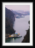 Ferries at anchor, Yangtze River, Yichang, Hubei Province, China Fine Art Print