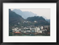 Town by Three Gorges Dam, Yangtze River, Hubei Province, China Fine Art Print