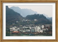 Town by Three Gorges Dam, Yangtze River, Hubei Province, China Fine Art Print