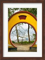 Archway with trees in the background, Mingshan, Fengdu Ghost City, Fengdu, Yangtze River, Chongqing Province, China Fine Art Print