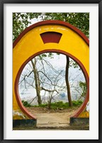 Archway with trees in the background, Mingshan, Fengdu Ghost City, Fengdu, Yangtze River, Chongqing Province, China Fine Art Print