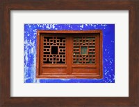 Blue Temple Wall at Mingshan, Fengdu Ghost City, Fengdu, Yangtze River, Chongqing Province, China Fine Art Print