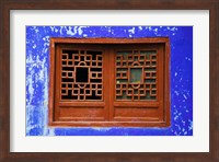 Blue Temple Wall at Mingshan, Fengdu Ghost City, Fengdu, Yangtze River, Chongqing Province, China Fine Art Print