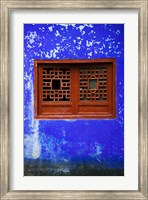 Blue Temple wall detail, Mingshan, Fengdu Ghost City, Fengdu, Yangtze River, Chongqing Province, China Fine Art Print
