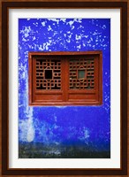 Blue Temple wall detail, Mingshan, Fengdu Ghost City, Fengdu, Yangtze River, Chongqing Province, China Fine Art Print