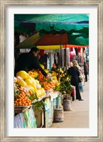 Fruit stalls at a street market, Mingshan, Fengdu Ghost City, Fengdu, Yangtze River, Chongqing Province, China Fine Art Print