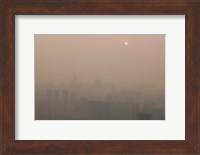 Foggy city view from Yikeshu viewing platform at dusk, Chongqing, Yangtze River, Chongqing Province, China Fine Art Print