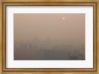 Foggy city view from Yikeshu viewing platform at dusk, Chongqing, Yangtze River, Chongqing Province, China Fine Art Print