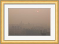 Foggy city view from Yikeshu viewing platform at dusk, Chongqing, Yangtze River, Chongqing Province, China Fine Art Print