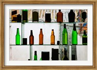 Bottles displayed at foreigner bar, Old Town, Dali, Yunnan Province, China Fine Art Print