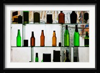 Bottles displayed at foreigner bar, Old Town, Dali, Yunnan Province, China Fine Art Print