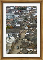 High angle view of houses in a village, Tianshengying, Erhai Hu Lake Area, Yunnan Province, China Fine Art Print