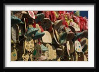 Buddhist prayer wishes (Ema) hanging at a shrine on a tree, Old Town, Lijiang, Yunnan Province, China Fine Art Print