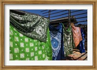 Batik fabric souvenirs at a market stall, Baisha, Lijiang, Yunnan Province, China Fine Art Print