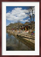 Buildings along Yu River Canal, Old Town, Lijiang, Yunnan Province, China Fine Art Print
