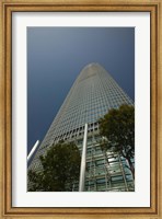 Trees in front of a building, Two International Finance Centre, Central District, Hong Kong Island, Hong Kong Fine Art Print