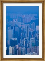 High angle view of buildings in a downtown district, Central District, Hong Kong Island, Hong Kong Fine Art Print