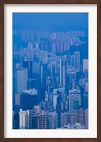 High angle view of buildings in a downtown district, Central District, Hong Kong Island, Hong Kong Fine Art Print