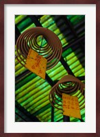 Large incense coils hanging from Green Roof, Central District, Hong Kong Island, Hong Kong Fine Art Print