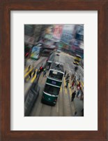 Trams on a road, Hennessy Road, Wan Chai, Wan Chai District, Hong Kong Fine Art Print
