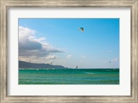 Tourists kiteboarding in the ocean, Maui, Hawaii, USA Fine Art Print