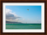 Tourists kiteboarding in the ocean, Maui, Hawaii, USA Fine Art Print