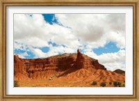 Rock formations under the cloudy sky, Capitol Reef National Park, Utah, USA Fine Art Print