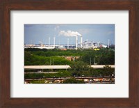 Smoke Stacks and Windmills at Power Station, Netherlands Fine Art Print