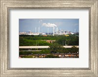 Smoke Stacks and Windmills at Power Station, Netherlands Fine Art Print