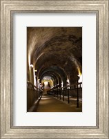 Pommery Champagne Winery passageway to ancient Gallo-Roman quarries, Reims, Marne, Champagne-Ardenne, France Fine Art Print