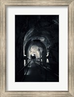 Pommery Champagne Winery Passageway, Reims, Marne, Champagne-Ardenne, France (black and white) Fine Art Print