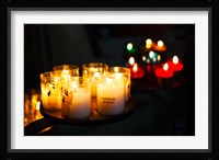 Votive candles in a cathedral, Reims Cathedral, Reims, Marne, Champagne-Ardenne, France Fine Art Print