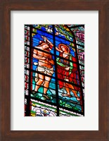 Stained glass window at Cathedral of Notre Dame Le Puy, Le Puy-en-Velay, Haute-Loire, Auvergne, France Fine Art Print