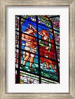 Stained glass window at Cathedral of Notre Dame Le Puy, Le Puy-en-Velay, Haute-Loire, Auvergne, France Fine Art Print