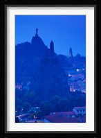Rocher Corneille with Saint Michel d'Aiguilhe and Cathedral of Notre Dame Le Puy, Le Puy-en-Velay, Haute-Loire, Auvergne, France Fine Art Print