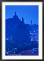 Rocher Corneille with Saint Michel d'Aiguilhe and Cathedral of Notre Dame Le Puy, Le Puy-en-Velay, Haute-Loire, Auvergne, France Fine Art Print