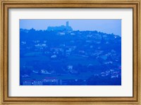 Town with Chateau de Polignac in the background at dawn, Polignac, Le Puy-en-Velay, Haute-Loire, Auvergne, France Fine Art Print
