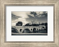 Pont Vieux bridge with Cathedrale Saint-Nazaire in the background, Beziers, Herault, Languedoc-Roussillon, France Fine Art Print