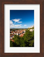Elevated view of a town with Cathedrale Saint-Nazaire in the background, Beziers, Herault, Languedoc-Roussillon, France Fine Art Print