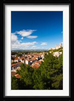 Elevated view of a town with Cathedrale Saint-Nazaire in the background, Beziers, Herault, Languedoc-Roussillon, France Fine Art Print