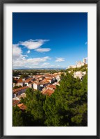 Elevated view of a town with Cathedrale Saint-Nazaire in the background, Beziers, Herault, Languedoc-Roussillon, France Fine Art Print