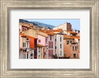 Low angle view of buildings in a town, Collioure, Vermillion Coast, Pyrennes-Orientales, Languedoc-Roussillon, France Fine Art Print