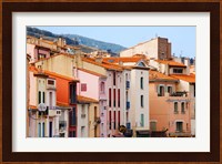 Low angle view of buildings in a town, Collioure, Vermillion Coast, Pyrennes-Orientales, Languedoc-Roussillon, France Fine Art Print