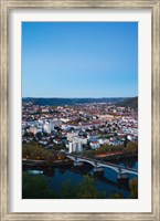 Elevated view of a Town at Dusk, Cahors, Lot, Midi-Pyrenees, France Fine Art Print