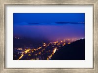 Elevated view of a Town viewed from Mont St-Cyr at dawn, Cahors, Lot, Midi-Pyrenees, France Fine Art Print