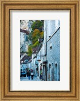 Tourists walking in the street of lower town, Rocamadour, Lot, Midi-Pyrenees, France Fine Art Print