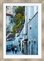 Tourists walking in the street of lower town, Rocamadour, Lot, Midi-Pyrenees, France Fine Art Print