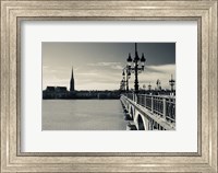 Pont de Pierre bridge across Garonne River, Bordeaux, Gironde, Aquitaine, France Fine Art Print